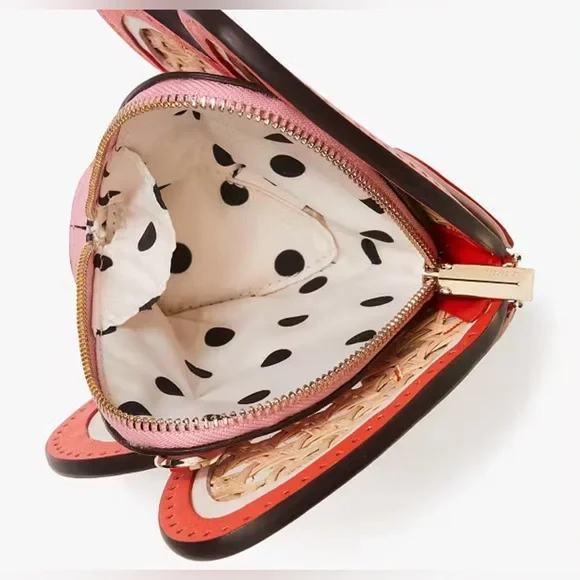 Kate Spade NWT Wing It Wicker Butterfly Coin Purse On A Chain - Picture 4 of 11